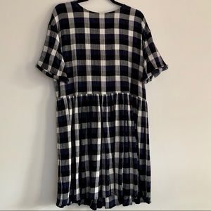 Blue, Black, & White Plaid Dress